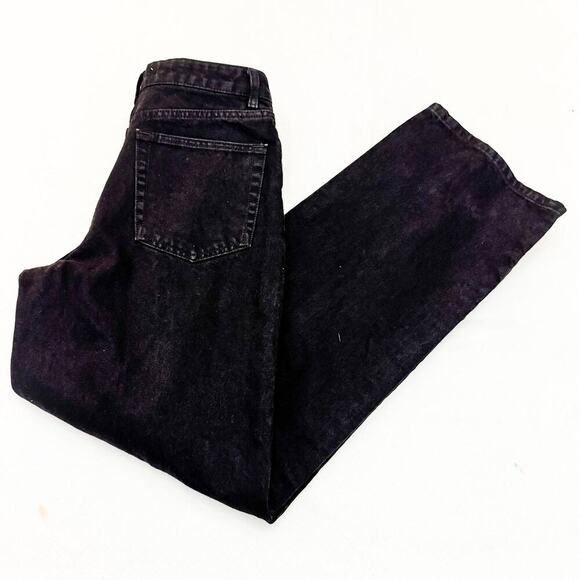 Zara High Waisted Zipper Detail Black Denim Jeans Silver Zipper Size 6 MINT - Picture 9 of 9